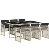Image de vidaXL - 7-delige - Tuinset - met - kussens - poly - rattan - grijs