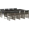 Image de vidaXL - 9-delige - Tuinset - met - kussens - poly - rattan - grijs