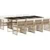 Image de vidaXL - 9-delige - Tuinset - met - kussens - poly - rattan - beige