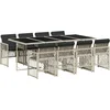 Image de vidaXL - 9-delige - Tuinset - met - kussens - poly - rattan - lichtgrijs