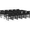 Image de vidaXL - 11-delige - Tuinset - met - kussens - poly - rattan - zwart