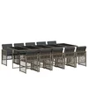 Image de vidaXL - 11-delige - Tuinset - met - kussens - poly - rattan - grijs