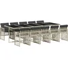 Image de vidaXL - 11-delige - Tuinset - met - kussens - poly - rattan - lichtgrijs