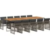 Image de vidaXL - 11-delige - Tuinset - met - kussens - poly - rattan - grijs