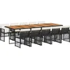 Image de vidaXL - 11-delige - Tuinset - met - kussens - poly - rattan - zwart