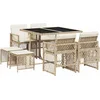 Image de vidaXL - 9-delige - Tuinset - met - kussens - poly - rattan - beige