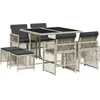 Image de vidaXL - 9-delige - Tuinset - met - kussens - poly - rattan - lichtgrijs