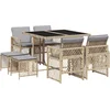 Image de vidaXL - 9-delige - Tuinset - met - kussens - poly - rattan - beige