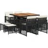 Image de vidaXL - 9-delige - Tuinset - poly - rattan - zwart