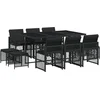 Image de vidaXL - 11-delige - Tuinset - met - kussens - poly - rattan - zwart