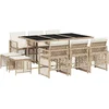 Image de vidaXL - 11-delige - Tuinset - met - kussens - poly - rattan - beige