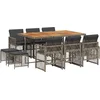Image de vidaXL - 11-delige - Tuinset - met - kussens - poly - rattan - grijs