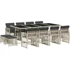 Image de vidaXL - 13-delige - Tuinset - met - kussens - poly - rattan - lichtgrijs