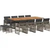 Image de vidaXL - 13-delige - Tuinset - met - kussens - poly - rattan - grijs