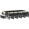 Image de vidaXL - 15-delige - Tuinset - met - kussens - poly - rattan - zwart