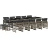 Image de vidaXL - 15-delige - Tuinset - met - kussens - poly - rattan - grijs