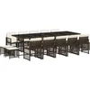 Image de vidaXL - 15-delige - Tuinset - met - kussens - poly - rattan - bruin