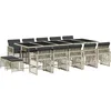 Image de vidaXL - 15-delige - Tuinset - met - kussens - poly - rattan - lichtgrijs