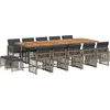 Image de vidaXL - 15-delige - Tuinset - met - kussens - poly - rattan - grijs