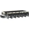 Image de vidaXL - 17-delige - Tuinset - met - kussens - poly - rattan - zwart