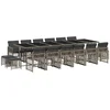 Image de vidaXL - 17-delige - Tuinset - met - kussens - poly - rattan - grijs