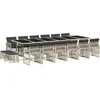 Image de vidaXL - 17-delige - Tuinset - met - kussens - poly - rattan - lichtgrijs
