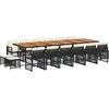 Image de vidaXL - 17-delige - Tuinset - met - kussens - poly - rattan - zwart