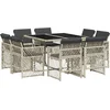 Image de vidaXL - 9-delige - Tuinset - met - kussens - poly - rattan - lichtgrijs