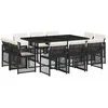 Image de vidaXL - 11-delige - Tuinset - met - kussens - poly - rattan - zwart