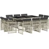 Image de vidaXL - 11-delige - Tuinset - met - kussens - poly - rattan - lichtgrijs