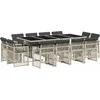 Image de vidaXL - 13-delige - Tuinset - met - kussens - poly - rattan - lichtgrijs