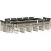 Image de vidaXL - 15-delige - Tuinset - met - kussens - poly - rattan - lichtgrijs
