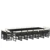 Image de vidaXL - 17-delige - Tuinset - met - kussens - poly - rattan - zwart