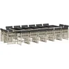 Image de vidaXL - 17-delige - Tuinset - met - kussens - poly - rattan - lichtgrijs