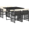 Image de vidaXL - 5-delige - Tuinset - met - kussens - poly - rattan - zwart