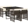Image de vidaXL - 5-delige - Tuinset - met - kussens - poly - rattan - bruin