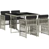 Image de vidaXL - 5-delige - Tuinset - met - kussens - poly - rattan - lichtgrijs