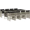 Image de vidaXL - 9-delige - Tuinset - met - kussens - poly - rattan - lichtgrijs