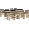 Image de vidaXL - 9-delige - Tuinset - met - kussens - poly - rattan - gemengd - beige