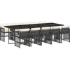 Image de vidaXL - 11-delige - Tuinset - met - kussens - poly - rattan - zwart