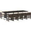 Image de vidaXL - 11-delige - Tuinset - met - kussens - poly - rattan - bruin