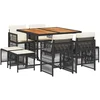 Image de vidaXL - 9-delige - Tuinset - poly - rattan - zwart