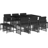 Image de vidaXL - 11-delige - Tuinset - met - kussens - poly - rattan - zwart
