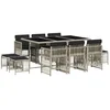 Image de vidaXL - 11-delige - Tuinset - met - kussens - poly - rattan - lichtgrijs