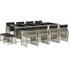 Image de vidaXL - 13-delige - Tuinset - met - kussens - poly - rattan - lichtgrijs