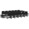 Image de vidaXL - 17-delige - Tuinset - met - kussens - poly - rattan - zwart
