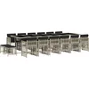 Image de vidaXL - 17-delige - Tuinset - met - kussens - poly - rattan - lichtgrijs