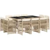 Image de vidaXL - 11-delige - Tuinset - met - kussens - poly - rattan - beige