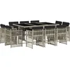 Image de vidaXL - 11-delige - Tuinset - met - kussens - poly - rattan - lichtgrijs
