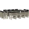 Image de vidaXL - 13-delige - Tuinset - met - kussens - poly - rattan - lichtgrijs